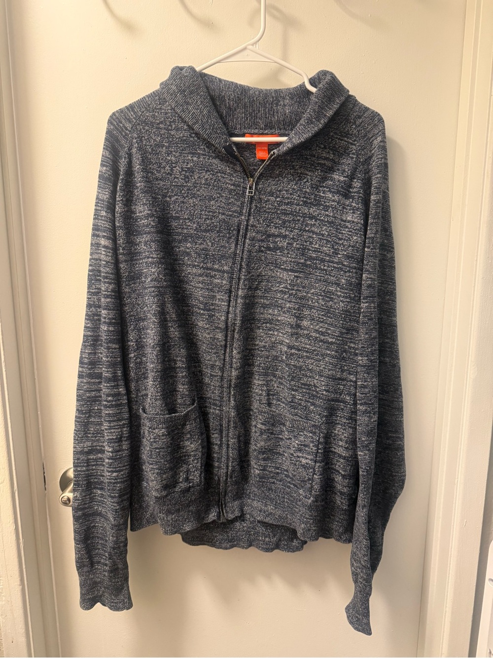 Joe Fresh Navy Heather Zip-Up Hooded Sweater